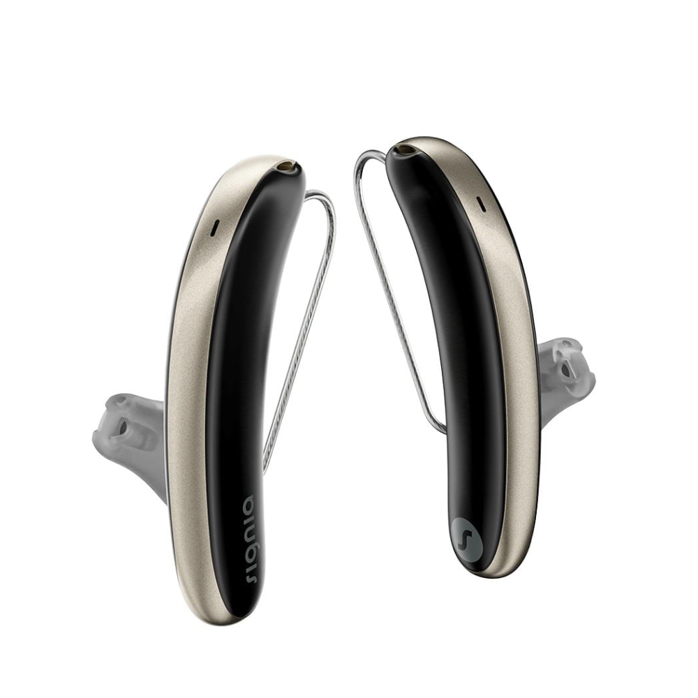 Styletto 7AX Noir Fine Gold 2 oreilles Aides Auditives