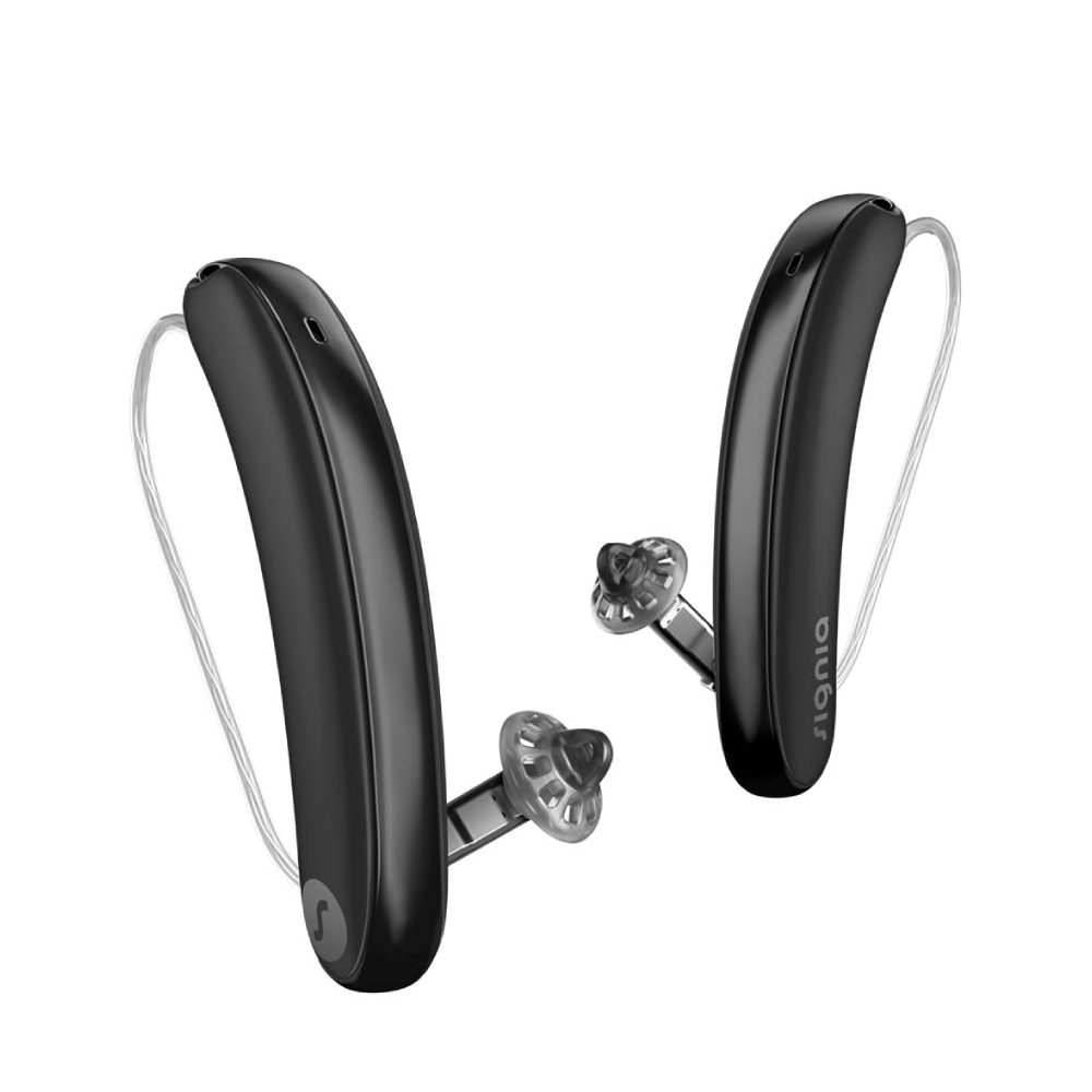 Styletto 3IX Slim RIC R Noir Noir brillant Aides Auditives
