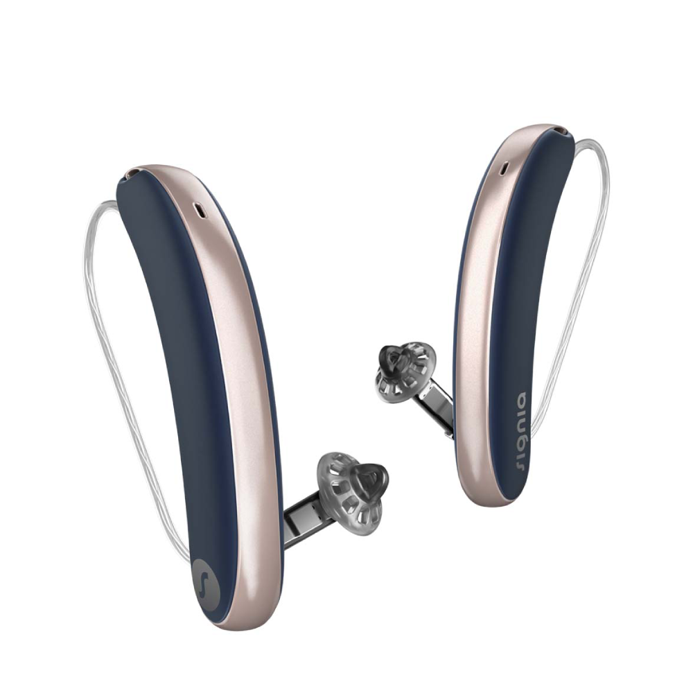 Styletto 3IX Slim RIC R Bleu Cosmique Or Rose 2 oreilles Aides Auditives