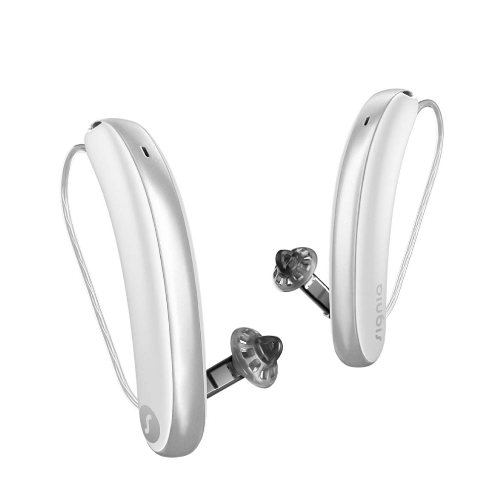 Styletto 5IX Slim RIC R Blanc Neige Argent Aides Auditives