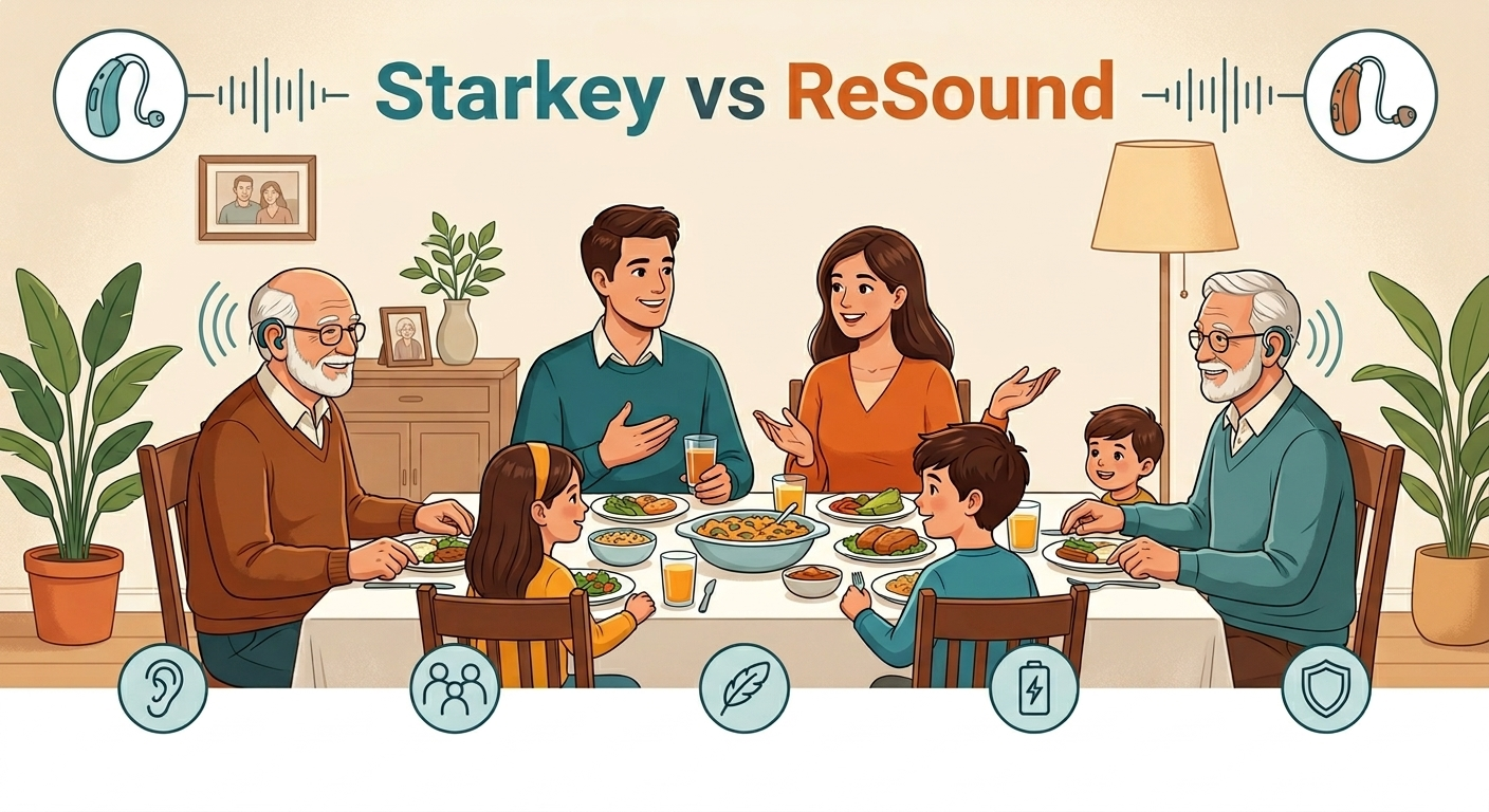 Starkey vs ReSound : analyse approfondie de deux géants des aides auditives