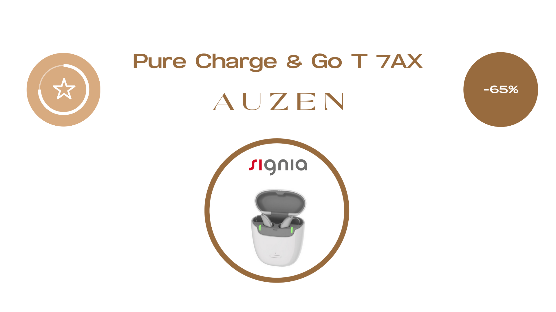 PURE CHARGE & GO T 7AX hearing aids from Signia with Auzen