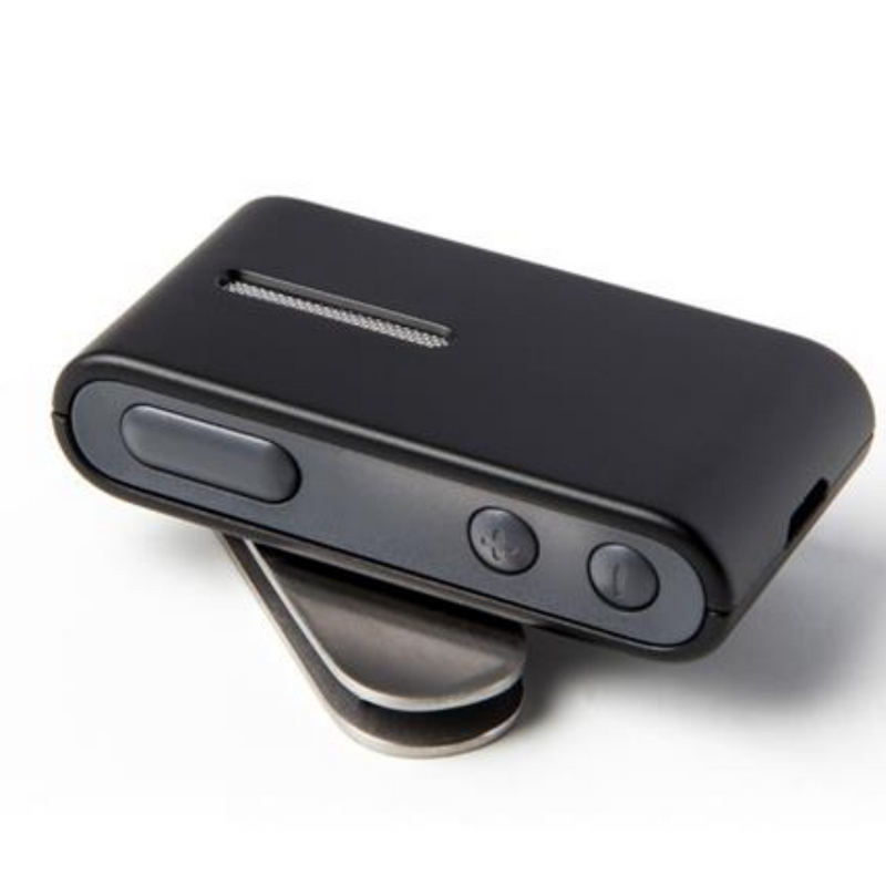 Accessoire Microstream, modèle Connectclip de Oticon, Couleur noire, Photo prise d'un angle, Aides auditives avec service illimité Auzen