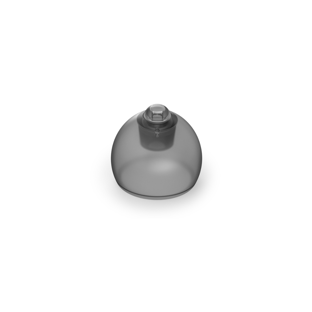 Dark colored baloon shaped closed dome for Phonak hearing aids 