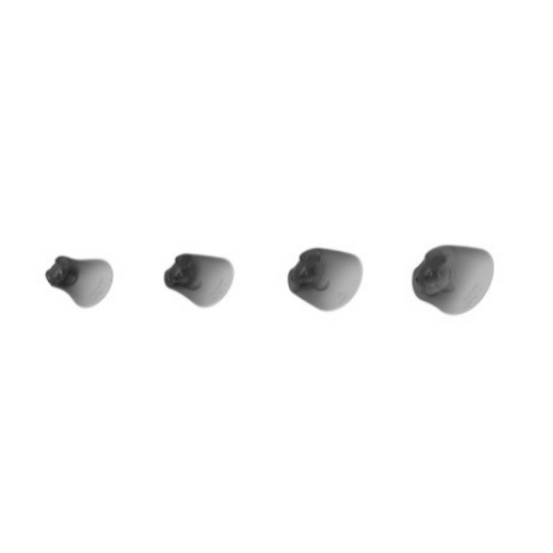 Vented domes in size 4mm (XS), 6mm (S), 8mm (M) and 10mm (L) for Signia Pure Charge and Go T AX hearing aids 