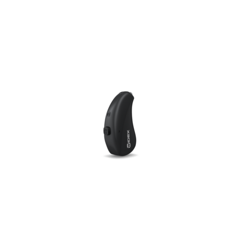 The hearing aid Widex Moment 220/440 in black by Auzen with premium audiology service online. 